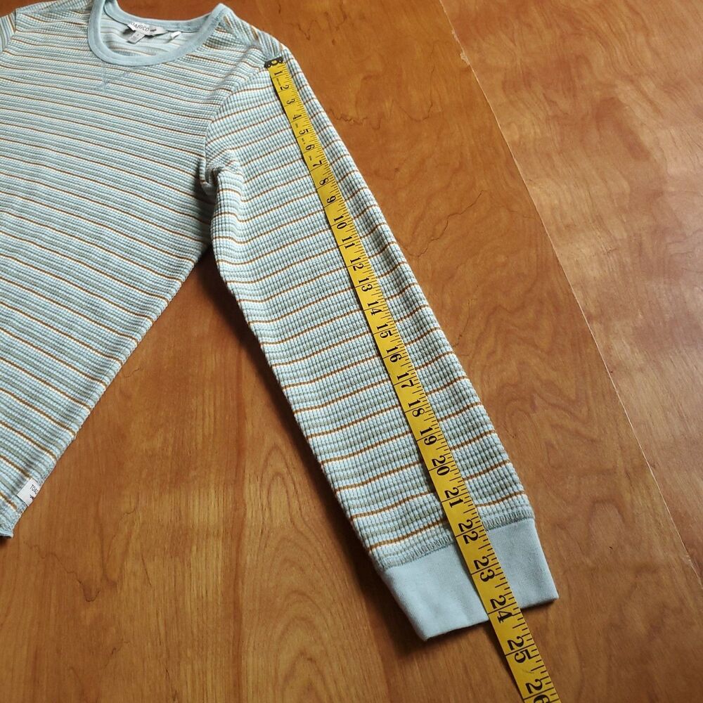 Toad &Co Foothill Long Sleeve Crew II Womens L Green Stripe Thermal Waffle Knit - Picture 9 of 9
